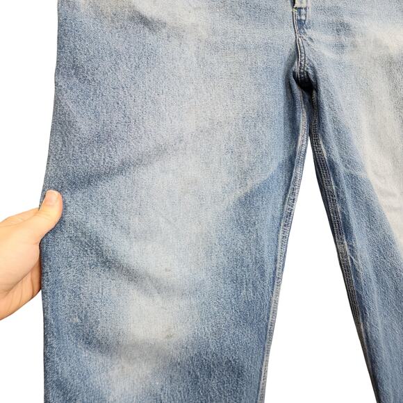 Oshkosh B'Gosh Mens Vintage Denim Bib Overalls Size 40X30 Blue Jean Destroyed - Picture 5 of 16